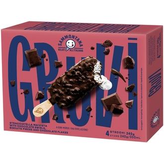 Sammontana Gruvi Stracciatella jäätelöpuikko 4 x 60g = 240g/300ml monipakkaus