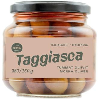 Herkku Taggiasca italialaiset tummat oliivit 280g/160g