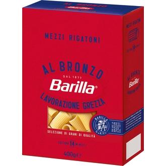 Barilla Al Bronzo Mezzi Rigatoni durumvehnästä valmistettu pasta 400g