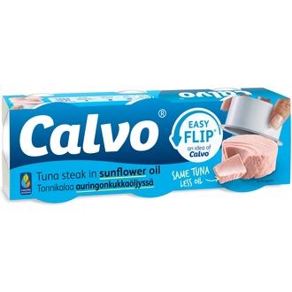 Calvo tonnikala auringonkukkaöljyssä 3x65/52g