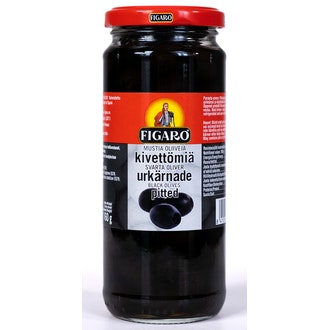 Figaro musta oliivi 340g/160g kivetön