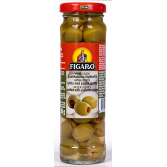 Figaro vihreä oliivi 142g/85g paprikapasta täytteellä