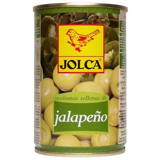 Jolca jalapenotahnalla täytetty vihreä kivetön pöytäoliivi 300g/130g