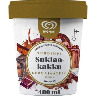 Ingman kermajäätelö 480ml suklaakakku