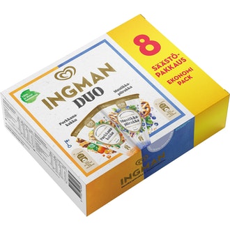 Ingman tuutti monipakkaus 8x120ml mustikkapiirakka ja porkkanakakku
