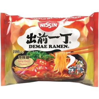 Nissin Demae Ramen japanilaistyylinen pikanuudelikeitto, mausteisen makuinen 100g