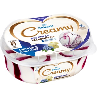 Ingman Creamy 850ml Mustikka-valkosuklaa