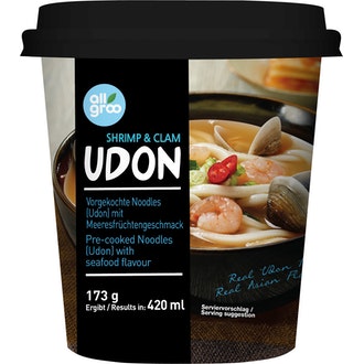 Allgroo Udon pikakuppinuudeli äyriäismaku 173g