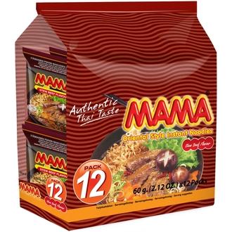 12X Mama Itämainen Naudanlihanmakuinen Nuudeli 60G